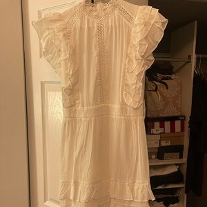 White high neck mini dress